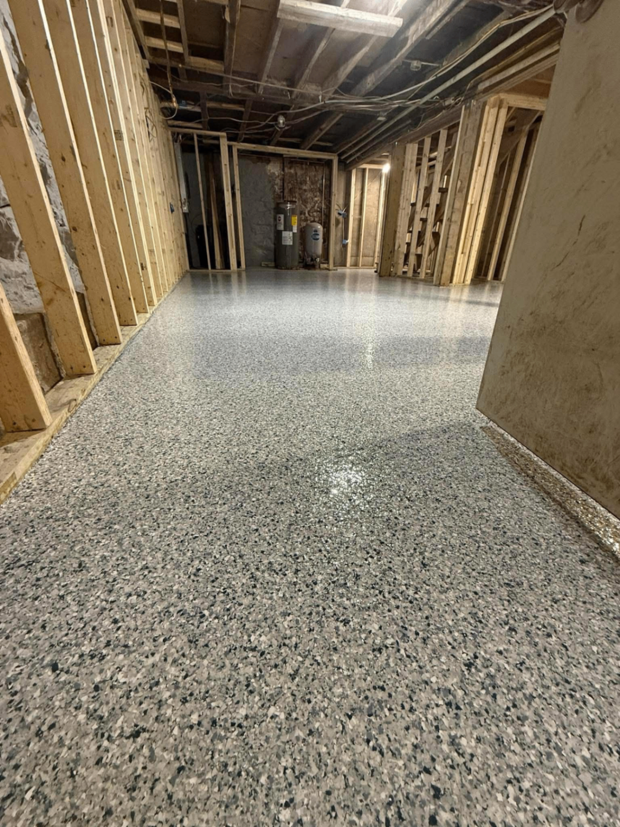 Epoxy Bros basement flake epoxy floor