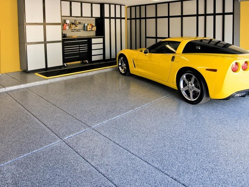 Garage floor epoxy coating project
