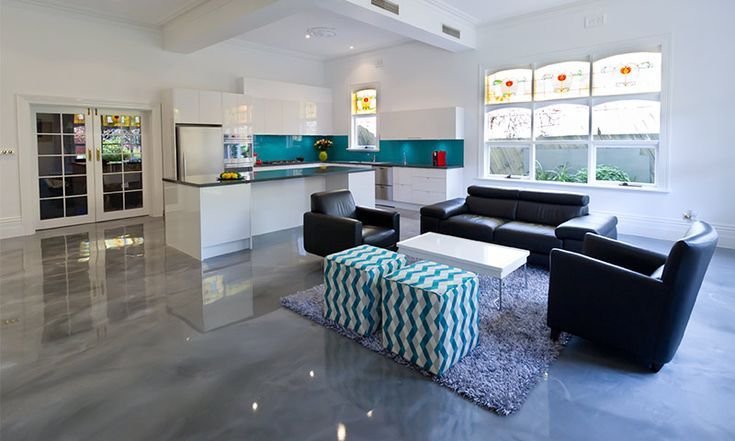 Residential interior epoxy floor coating